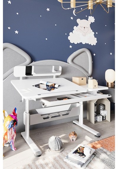 Vega Standart Yükseklik Ve Eğim Ayarlı, Çekmeceli Modern Bilgisayar, Ofis Ve Çalışma Masası Gri Gri Vega Standart Yükseklik Ve Eğim Ayarlı, Çekmeceli Modern Bilgisayar, Ofis Ve Çalışma Masası Gri Gri