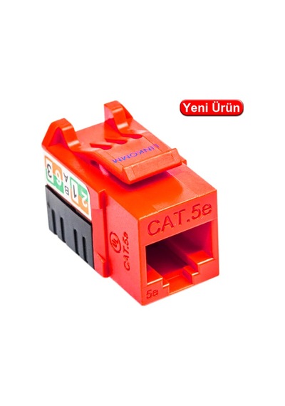 Lınkomm 34916 Cat6a 50u 90 Derece Keystone Jack Kırmızı