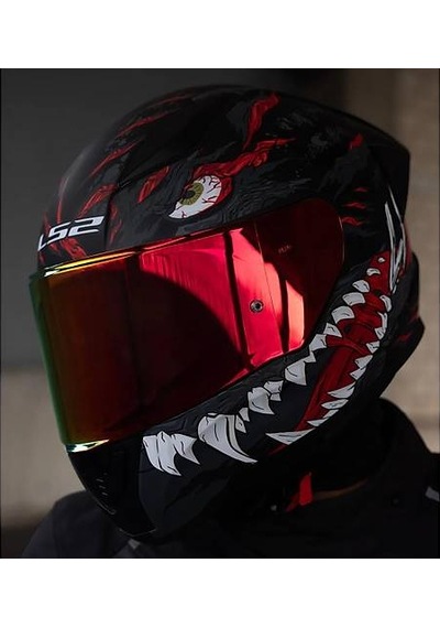 Ls2 Rapıd 2 Race Kaıju Fullface Motosiklet Kaskı Kırmızı Camlı Siyah