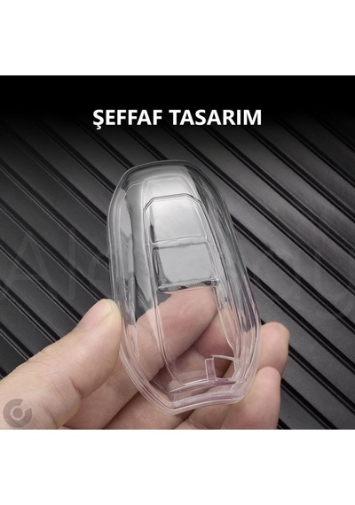 Peugeot 208 308 508 3008 5008 & Opel & Citroen & Toyota & Ds Şeffaf Tpu Anahtar Kılıfı Siyah