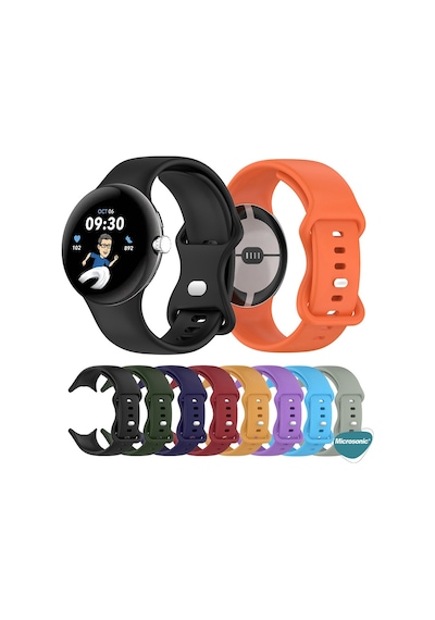 Microsonic Google Pixel Watch Kordon, Silicone Sport Band