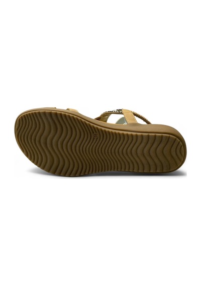 7058 Kadın Anatomik Taşlı Sandalet Camel