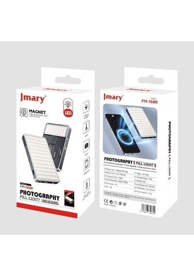 Jmary Fm-168r Magnetik Dolgu Led Telefon Aydınlatma Işığı Siyah