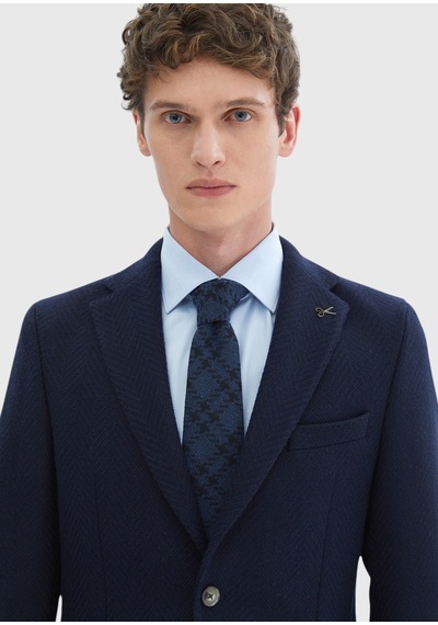 Ramsey Lacivert Desenli Shirt Shoulder Slim Fit Yün Karışımlı Örme Ceket Ck-2578 Ramsey Lacivert Desenli Shirt Shoulder Slim Fit Yün Karışımlı Örme Ceket Ck-2578