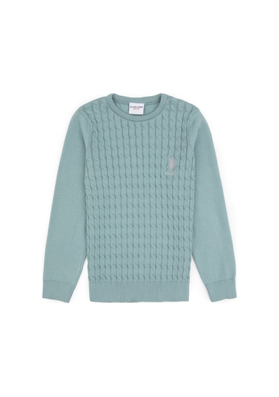 U.S. Polo Assn. Kız Çocuk Mint Bisiklet Yaka Basic Kazak 50313060-VR090