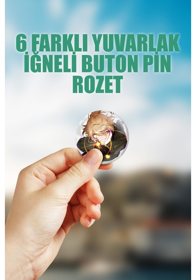 Youjo Senki Çanta Süsü Rozet İğneli Buton Rozet Seti 6 Adet Çok Renkli