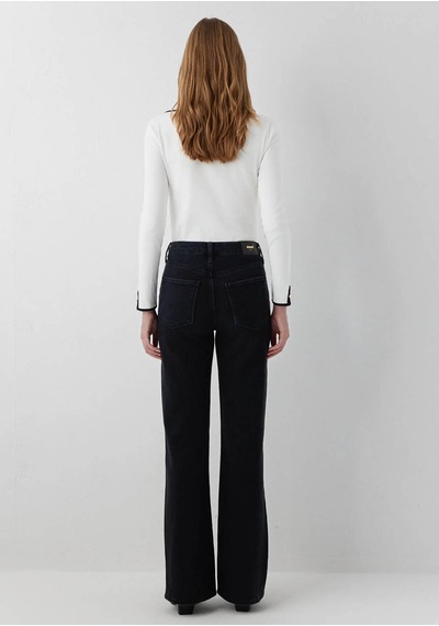 Mavi Victoria Wide Leg, Yüksek Bel Antrasit Kadın Jean Pantolon 101072-a3816