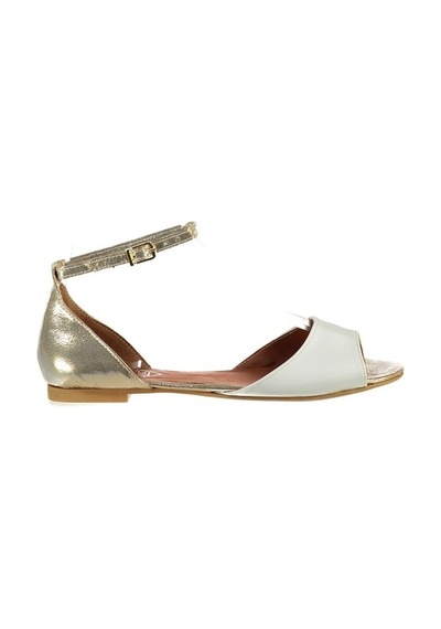 Fox Shoes Beyaz/Dore Kadın Sandalet B726555009