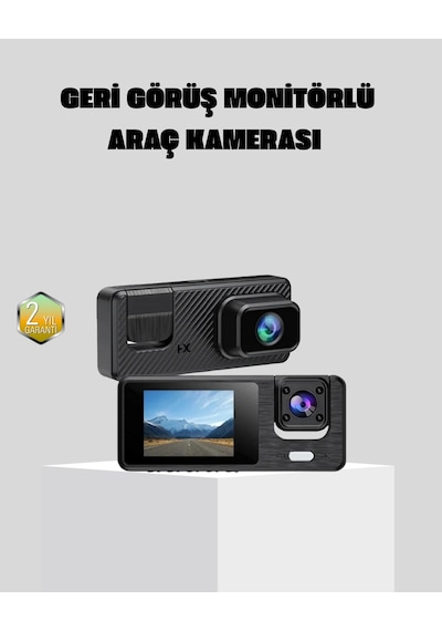 Full Hd 3'lü Araç Kamerası Geri Görüş Destekli Park Modlu 1080p Dvr