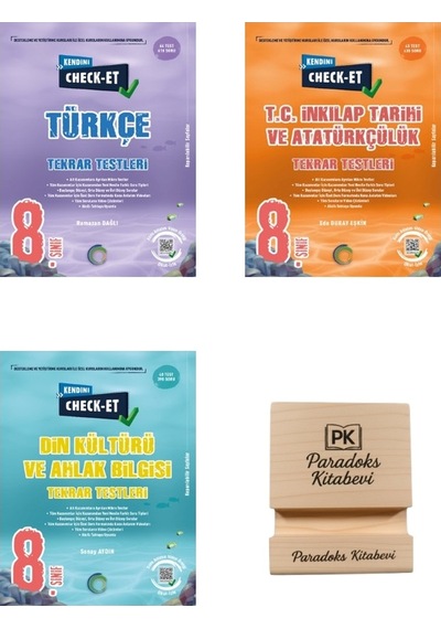 Okyanus Lgs 8. Sınıf Check-et Türkçe İnkılap Ve Din Kültürü Tekrar Tersleri 3lü Set+ Telefon Standı