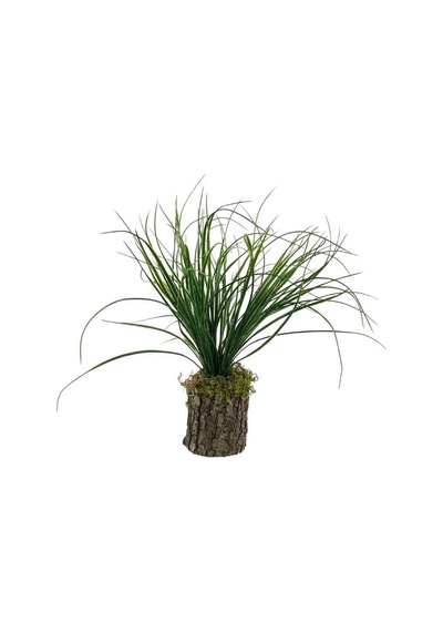 Yapay Çiçek Kütük Saksıda Saz Otu 35Cm Dekoratif Masa Çiçeği 40x