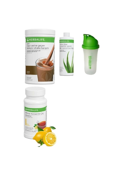 Herbalife Çikolata Shake Aloe Suyu 50 Gr Limon Aromalı Çay Ve Shaker Set
