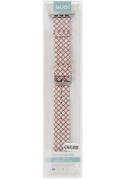 Zengemtx Newface Apple Uyumlu Watch 38mm Karo Motif Kordon - Pembe