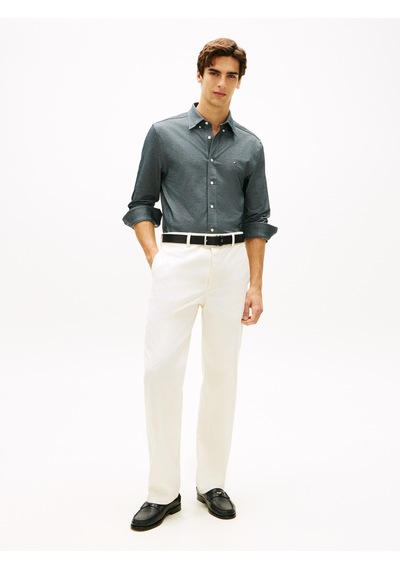 Tommy Hilfiger Performance Pıque Oxford Erkek Mavi Uk Gömlek - Mw0mw41781