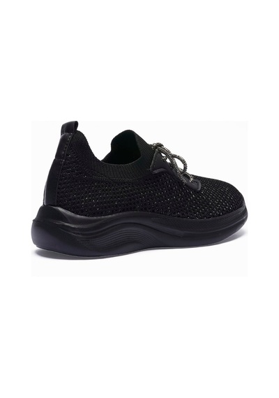 Kadın Triko Sneaker Sim Detaylı Hafif Konfor Taban Taş Bağcıklı Günlük Spor Ayakkabı Melia Siyah Siyah Kadın Triko Sneaker Sim Detaylı Hafif Konfor Taban Taş Bağcıklı Günlük Spor Ayakkabı Melia Siyah Siyah