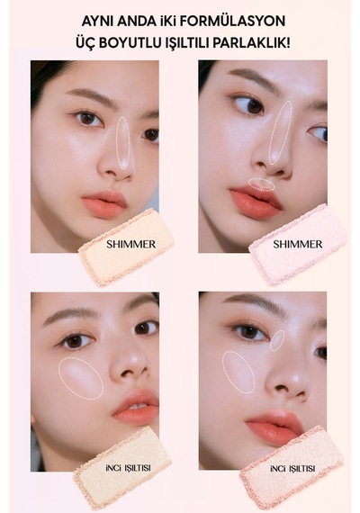 İnci Tanecikli Yoğun Işıltı Sağlayan 2 Li Highlighter Clio Prism Highlighter Duo 02lavender Voyage