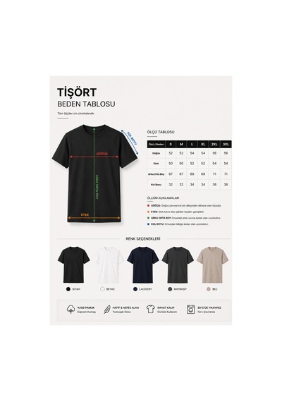 Masion Rae Erkek 5'li Basic Regular Fit Tişört Seti %100 Pamuk Bisiklet Yaka Siyah-beyaz-bej-antrasit-lacivert