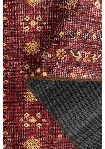 Artloop Relic Bordo Vintage Dokulu Klasik Desenli Dokuma Tabanlı Şönil Halı Al 473