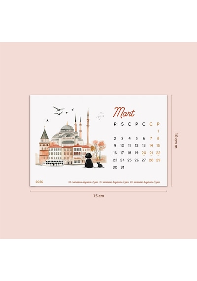 2027 Masa Takvimi - Dünya Şehirleri & Ünlü İkonik Simge Yapıları Paris, Londra, İstanbul, New York