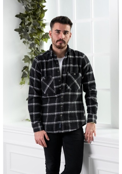 Dorss Slimfit Çift Cepli Ekoseli Erkek Oduncu Gömlek (516443866) Çok Renkli
