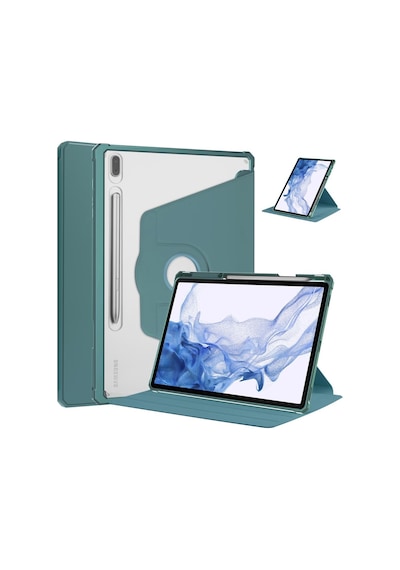 Samsung Uyumlu Galaxy Tab S7 Fe Lte T737 T736 T733 T730 Kılıf Termik Kalem Bölmeli Dönebilen Standlı Kılıf