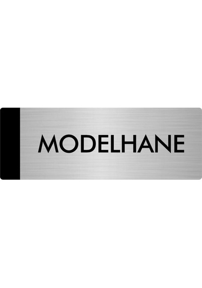 Metal Yönlendirme Levhası, Departman Kapı Isimliği Modelhane 10x20 Cm Gümüş Renk