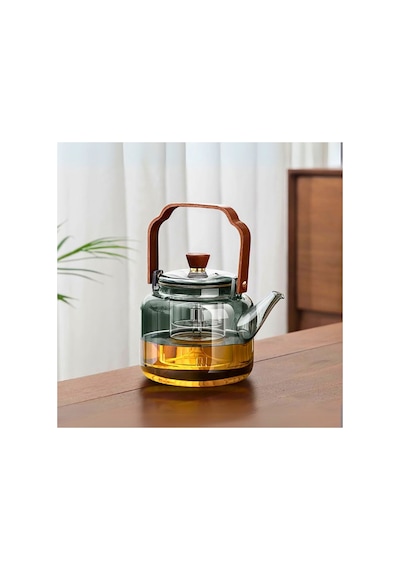 Akasya Saplı Demlik - 1200 Ml - Borosilikat Cam Çok Renkli