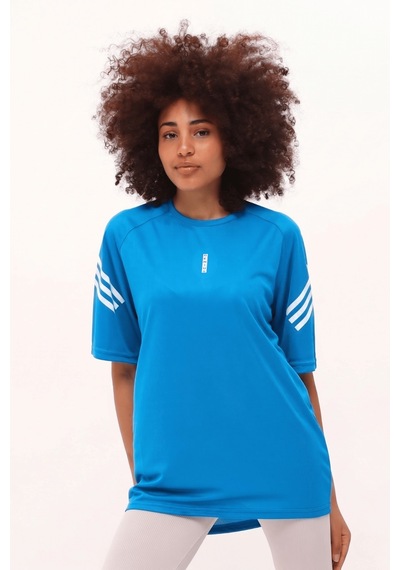 Genius Store Store Kadın Spor Tişört Baskılı Fitness, Antrenman Fit Turkuaz