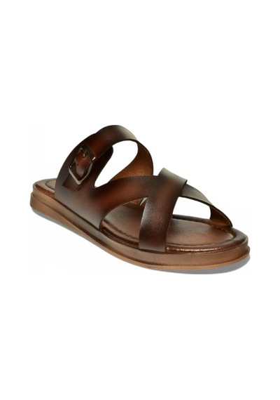 Fox Shoes Y390073703 Kahverengi Hakiki Deri Kadın Terlik Kahverengi
