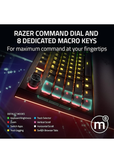 Blackwidow V4 Pro Yeşil Anahtar - Mekanik Oyun Klavyesi Tıklamalı Mekanik Anahtarlar, Komut Kadranı Ve 8 Özel Makro Tuşu, Çok Fonksiyonlu Silindir, Bilek Dayanağı Us Düzeni Siyah Blackwidow V4 Pro Yeşil Anahtar - Mekanik Oyun Klavyesi Tıklamalı Mekanik Anahtarlar, Komut Kadranı Ve 8 Özel Makro Tuşu, Çok Fonksiyonlu Silindir, Bilek Dayanağı Us Düzeni Siyah