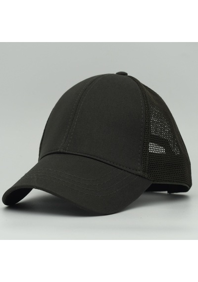 Unisex Ayarlanabilir Haki Fileli Spor Basic Şapka Haki