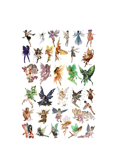 33 Adet Fairycore Periler Sticker Seti - Etiket Seti Scrapbook Bullet Journal Çok Renkli