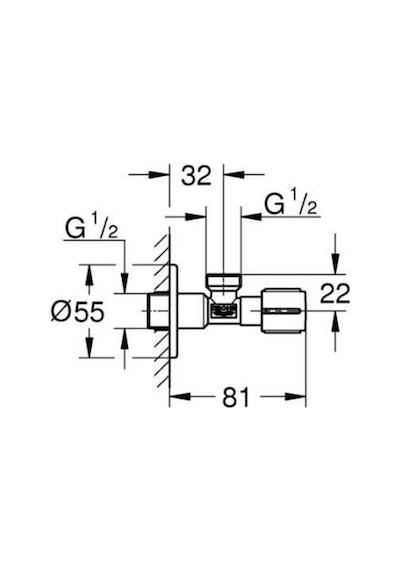 Grohe 22041al0 Ara Musluk 1/2 Giriş 1/2 Çıkışlı Fırçalı Sert Grafit Siyah