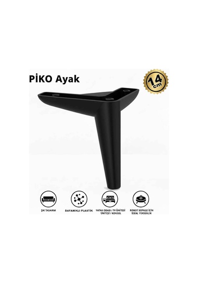 Piko 14 Cm Siyah Koltuk Baza Dolap Tv Ünitesi Yatak Odası Konsol Çocuk Ve Genç Odası Ayağı Siyah