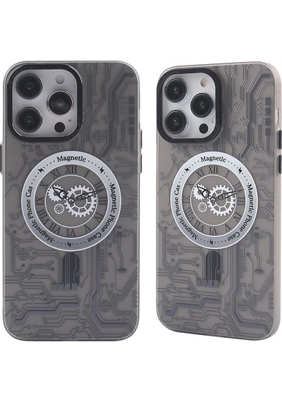 Apple Uyumlu iPhone 14 Pro Max Kılıf Apollo Magneticsafe Desenli Kapak - Apollo Siyah - 1 Çok Renkli,