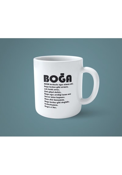 Boğa Burcu Kahve Kupası Beyaz