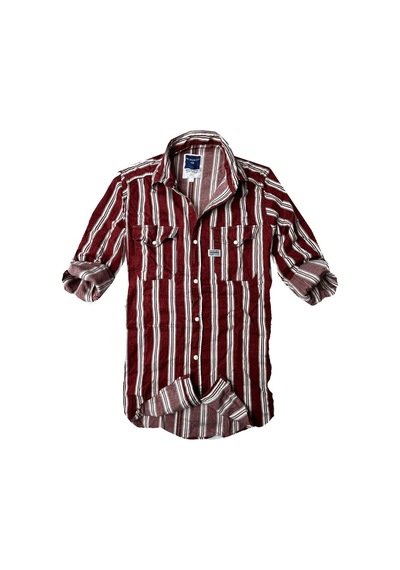 Gulf Bird Slim Fit Likralı Esnek Kumaş Çift Cep Kot Gömlek -- Bordo- Çizgili-- Renkli Gulf Bird Slim Fit Likralı Esnek Kumaş Çift Cep Kot Gömlek -- Bordo- Çizgili-- Renkli