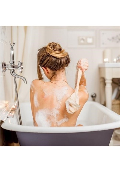 Doğal At Kılı Selülit Karşıtı Sapı Çıkabilen Ahşap Banyo Fırças Ahşap