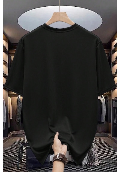 Pamuklu Perfectly Baskılı Oversize T-shirt Siyah