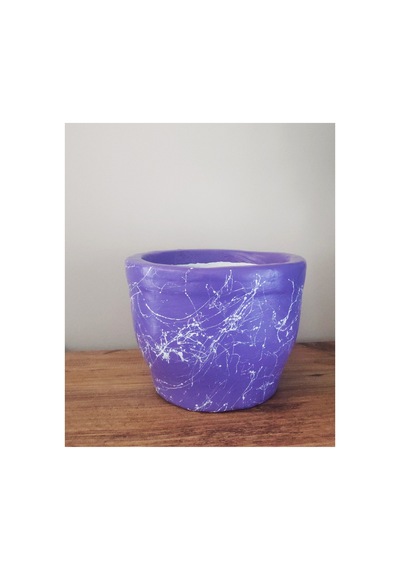 Beton Saksı Sukulent Bonzai Aranjman Teraryum Çiçek Saksısı 17x12,5cm Mor