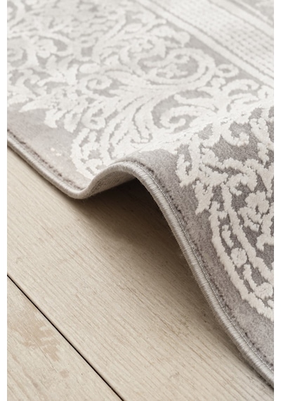 Kaşmir Halı Viskon Premium Alaz Gri 120X180 CM Salon Mutfak Halısı Yolluk Kilim