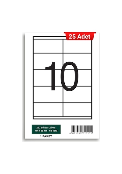 Herboy Hb-1510 105 X 56 Mm A4 Laser Etiket 25 Adet