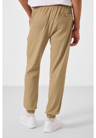 Tommylife Koyu Bej Standart Fit Dokuma Hafif Esnek Chino Erkek Pantolon - 82176 KOYU BEJ Koyu Bej