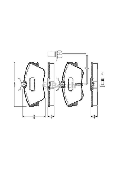 BOSCH 986495245 Fren Balatası Ön Lt28-35 96-06 Lt28-46 96-06 / V-Class 96- Sprinter 95-06 Vito 96-03