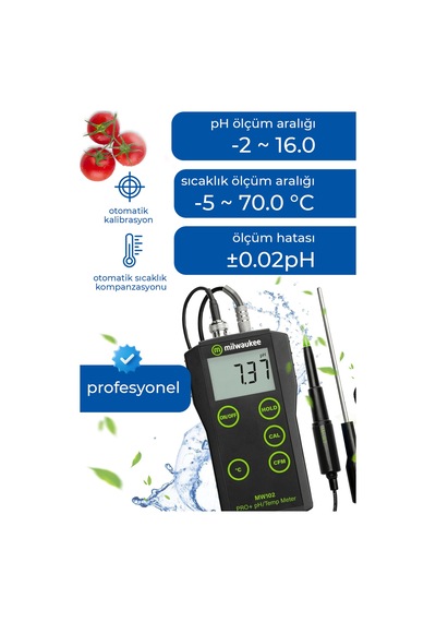 Milwaukee Mw102-food Gıda Tipi Ph Metre Gıda Güvenliği Ve Üretim Kontrolü İçin