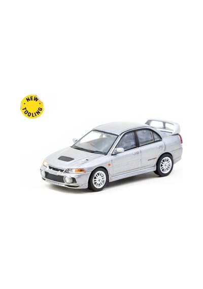 Eco Lounge 1/64 Mitsubishi Lancer Gsr Lution Iv Silver With Tarmac Cards