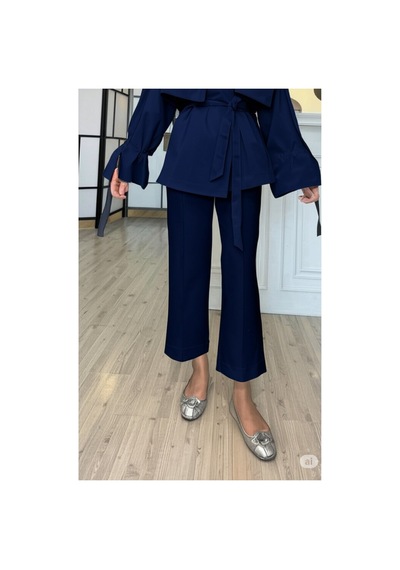 Unika Boutique Önden Dikişli Scuba Pantolon Siyah Lacivert