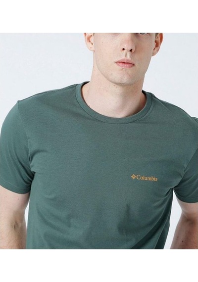 Columbia Csc M Basic Sm Logo Brushed Ss Tee Erkek Kısa Kollu Tişört Cs0282-353 Yeşil