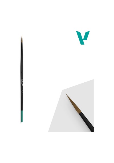 Vallejo B01003 No 3 Yuvarlak Uclu, Doğal Saç Kıllı, Yassı Saplı, Profesyonel Boya Fırçası