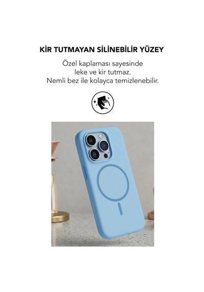 Apple İphone 15 Pro Max Uyumlu Magsafe Lansman Silikon Kılıf Turkuaz